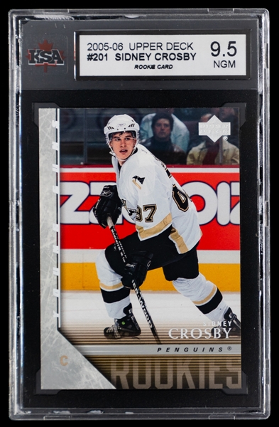 2005-06 Upper Deck Young Guns Hockey Card #201 Sidney Crosby Rookie - Graded KSA 9.5
