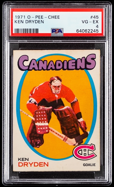 1971-72 O-Pee-Chee Hockey Card #45 HOFer Ken Dryden Rookie - Graded PSA 4