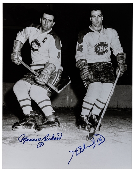 Deceased HOFers Maurice and Henri Richard Montreal Canadiens Dual-Signed Photo with LOA (11" x 14")