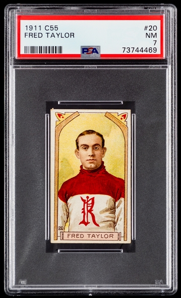 1911-12 Imperial Tobacco C55 Hockey Card #20 HOFer Fred "Cyclone" Taylor - Graded PSA 7