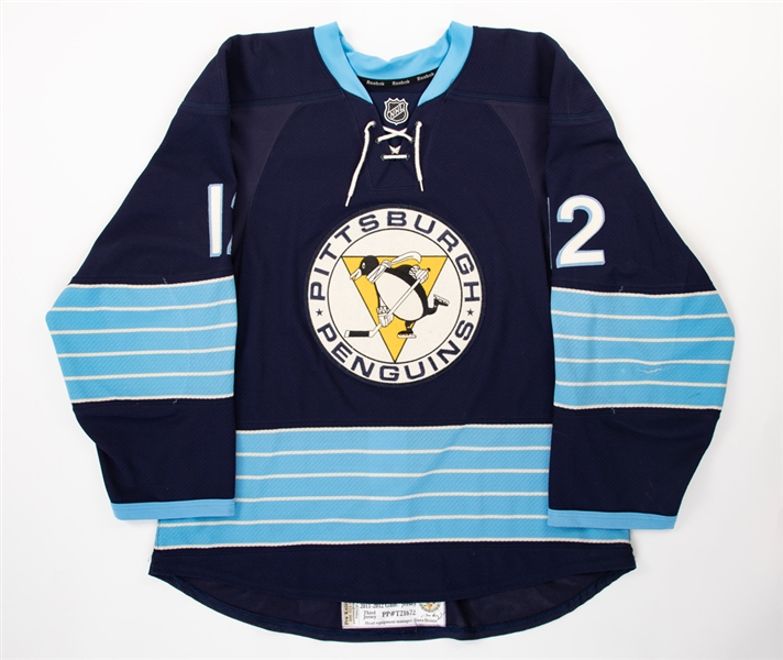 Richard Parks 2011-12 Pittsburgh Penguins Game-Worn Third Jersey with Team and JerseyTRAX LOAs - Photo-Matched!