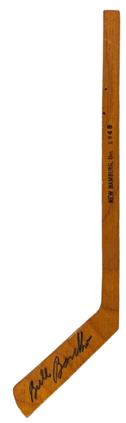 Bill Barilko Signed New Hamburg, Ont. 1948 Miniature Wooden Hockey Stick