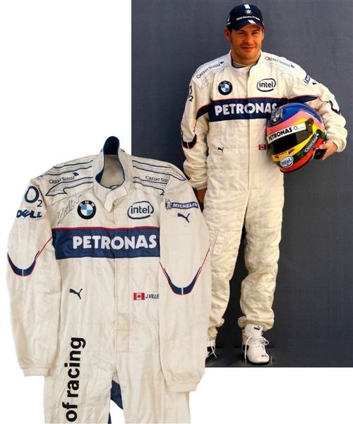 Jacques Villeneuve’s 2006 BMW Sauber F1 Team Signed Race-Worn Suit with His Signed LOA