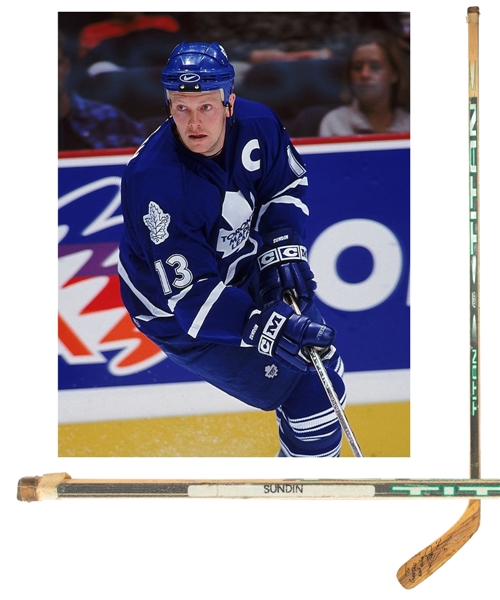 Mats Sundins 1999-2000 Toronto Maple Leafs Signed Titan 9600 Game-Used Stick