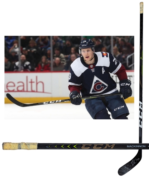 Nathan MacKinnons Late-2010s/Early-2020s Colorado Avalanche Signed CCM Ribcore Trigger Game-Used Stick