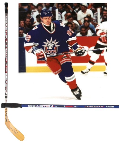 Wayne Gretzkys 1996-97 New York Rangers Signed Easton Silver Tip Game-Used Stick