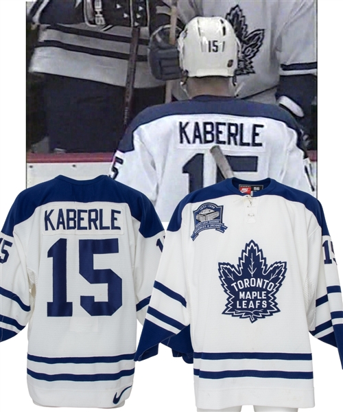 Tomas Kaberles 1998-99 Toronto Maple Leafs Game-Worn Rookie Season Third Jersey with Team LOA - MLG Memories and Dreams Patch! - Photo-Matched to 1st NHL Game! - Video-Matched to 1st NHL Goal!