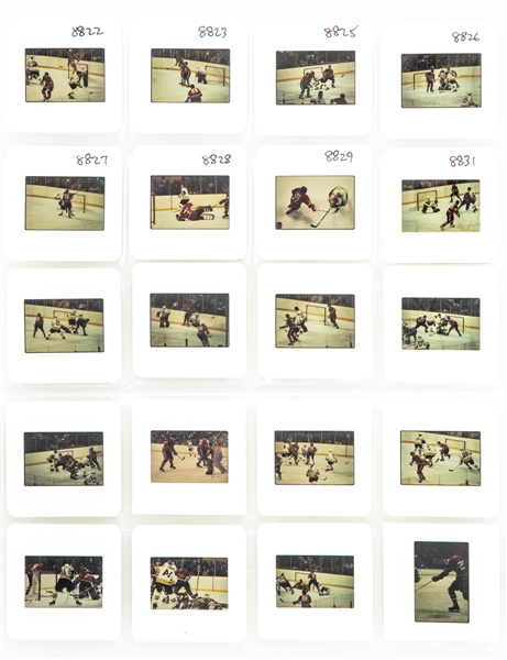 1970s to 1990s Hockey 35mm Slides and Negative Collection of 360+ (Most in Color) Featuring Mostly the Montreal Canadiens Including Roy, Dryden, Carbonneau, Robinson, Savard, Lafleur and Others