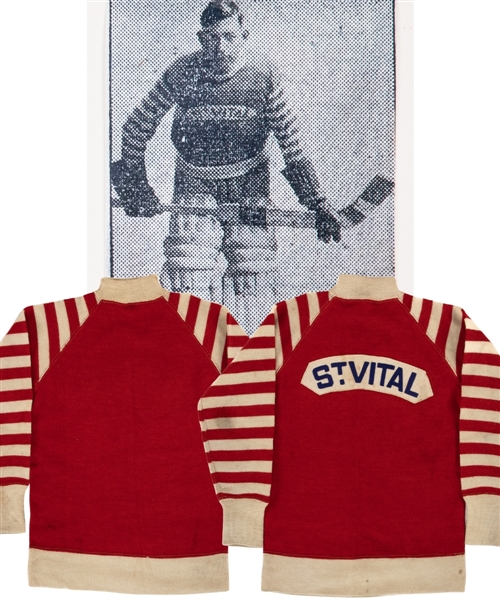 Wilf Cudes Mid-1920s St Vital Saints (Winnipeg) Game-Worn Wool Jersey - Outstanding Condition!