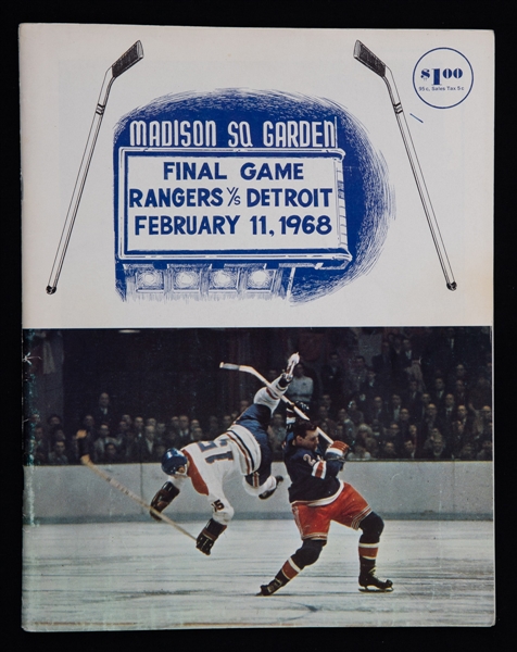 February 11, 1968 "Final Game At Madison Square Garden" Multi-Signed Program with 7 HOFers - LOA 