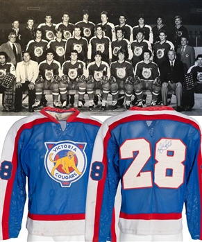 Circa 1981 WHL Victoria Cougars #28 Game-Worn Jersey - Signed by Russ Courtnall! 
