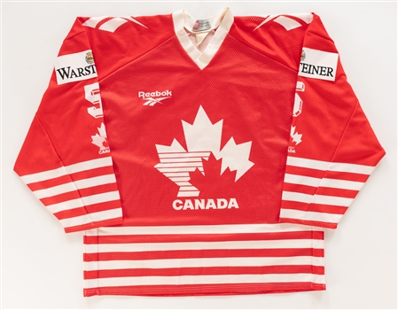 2002 Jay Bouwmeester Team Canada World Juniors Game Worn Jersey