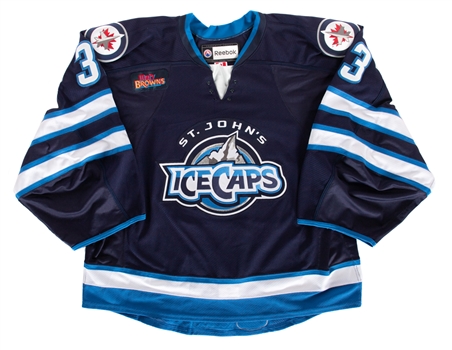 Michael Hutchinsons 2013-14 AHL St. Johns IceCaps Game-Worn Jersey with Team COA
