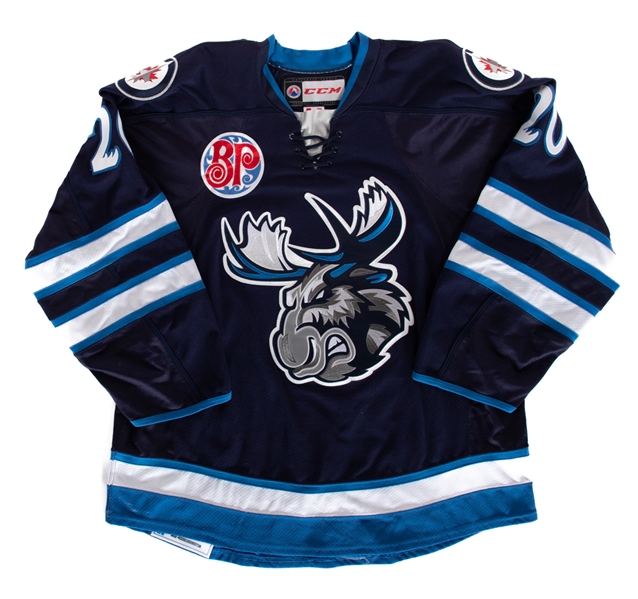 Brett Welychkas 2017-18 AHL Manitoba Moose Game-Worn Jersey with Team COA 