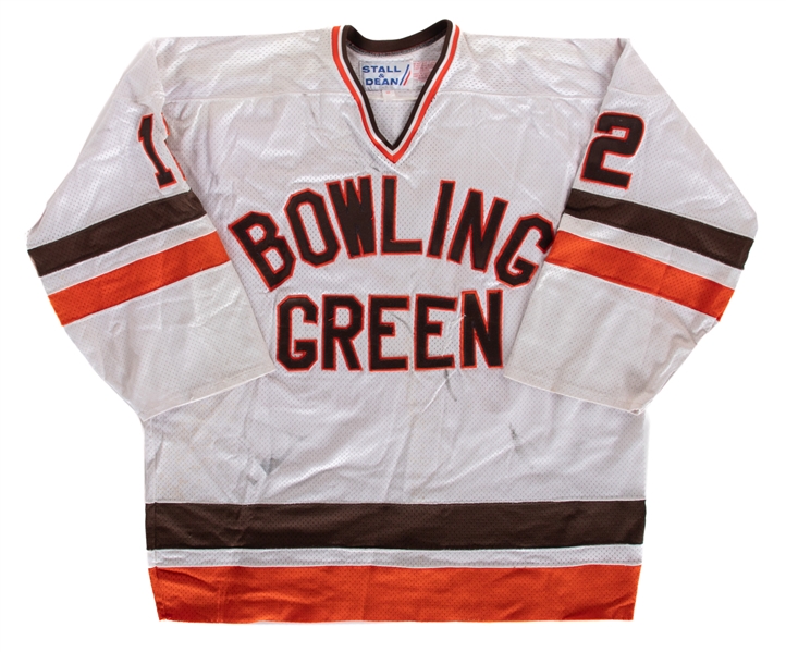 Brett Harkins 1989-93 CCHA Bowling Green State University Game-Worn Jersey - Team Repairs!