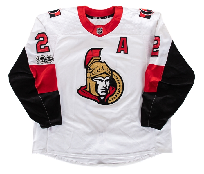 Dion Phaneufs 2017-18 Ottawa Senators Game-Worn Alternate Captains Jersey with Team COA - NHL Centennial Patch! 