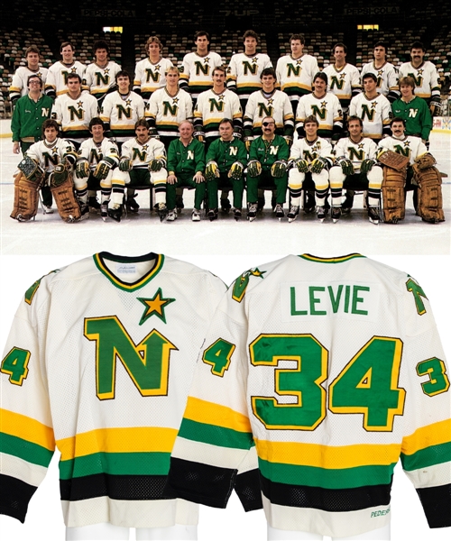 Craig Levies 1983-84 Minnesota North Stars Game-Worn Jersey - One Year Style! 