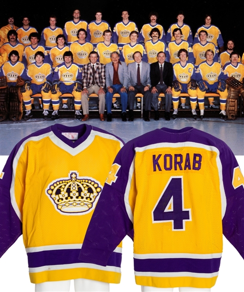 Jerry Korab’s 1980-81 Los Angeles Kings Signed Game-Worn Jersey – Team Repairs!