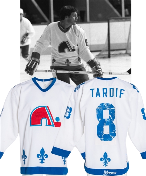 Marc Tardifs 1981-82 Quebec Nordiques Signed Game-Worn Jersey 