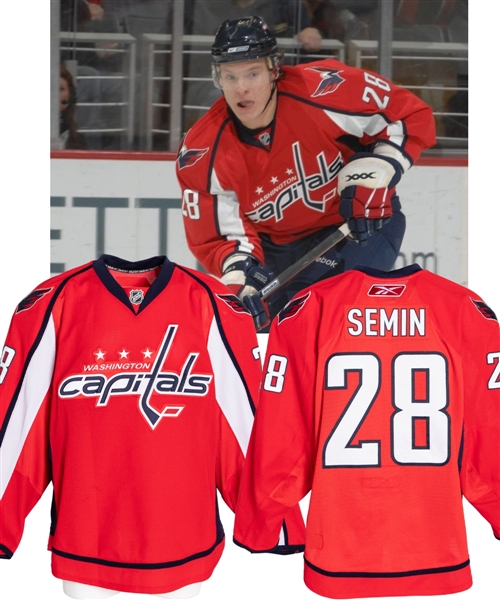Alexander Semin’s 2008-09 Washington Capitals Game-Worn Stanley Cup Playoffs Jersey with LOA