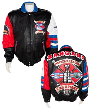 Esa Tikkanens 1994 New York Rangers Stanley Cup Champions Custom Leather Jacket from His Personal Collection with His Signed LOA