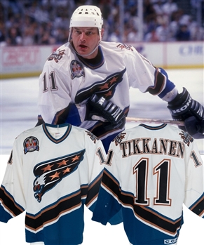 Esa Tikkanens 1997-98 Washington Capitals Game-Worn Stanley Cup Finals Jersey from His Personal Collection with His Signed LOA - 1998 Stanley Cup Finals Patch! - Photo-Matched!
