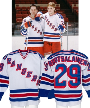 Reijo Ruotsalainens 1984-85 New York Rangers Game-Worn Jersey From His Personal Collection with His Signed LOA - Photo-Matched!