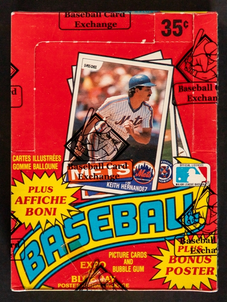 1985 O-Pee-Chee Baseball Wax Box (36 Unopened Packs) - BBCE Certified Tape Intact - Kirby Puckett Rookie Card Year Plus Ripken Jr., Ryan, Sandberg, Boggs, Gwynn and Others