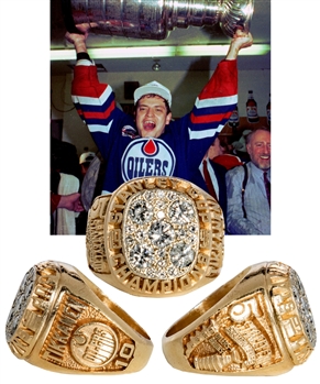 Esa Tikkanens 1989-90 Edmonton Stanley Cup Championship 14K Gold and Diamond Ring from His Personal Collection with His Signed LOA