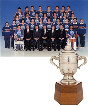Reijo Ruotsalainens 1986-87 Edmonton Oilers Clarence Campbell Bowl Trophy from His Personal Collection with His Signed LOA (11")