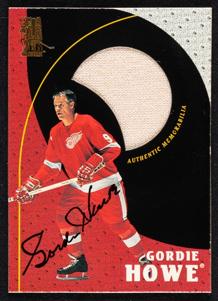 1998-99 Be A Player (BAP) All-Star Legend Hockey Card #GH-1 Gordie Howe (Game Jersey/Auto)