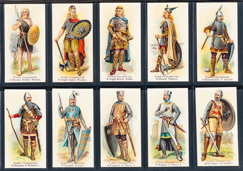 1912 Cope Bros. British Warriors 50-Card Set, C. 1913 Smiths Battlefields of Great Britain 50-Card Set and Other Assorted Cards