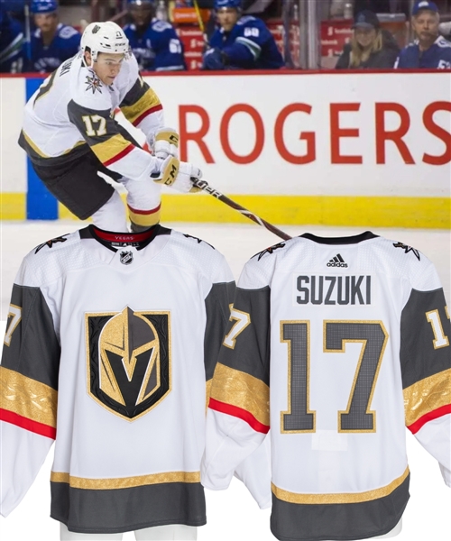 Nick Suzukis 2018-19 Vegas Golden Knights Game-Worn Training Camp Pre-Rookie Jersey with LOA
