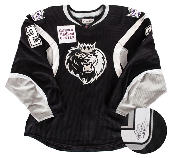 Andrew Campbells 2008-09 AHL Manchester Monarchs Signed Game-Worn Alternate Rookie Season Jersey with Team COA