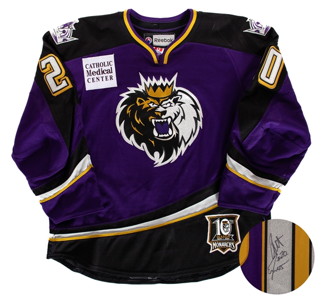 Colton Teuberts 2010-11 AHL Manchester Monarchs Signed Game-Worn Rookie Season Jersey with Team COA - 10th Season Patch! - AHL 75th Patch!