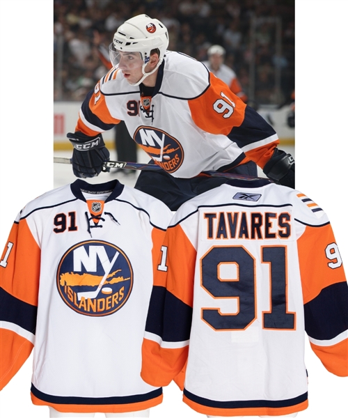 John Tavares 2008-09 New York Islanders Game-Worn "NHL Debut" Rookie Season Jersey with Team and MeiGray LOAs - Photo-Matched to Tavares 1st Career Pre-Season Game and 1st Regular Season Road Game!