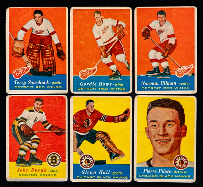 1957-58 Topps Hockey Near Complete Card Set (63/66) Plus Extras (5)
