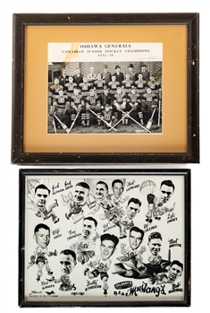 Oshawa Generals 1938-39 and Calgary RCAF Mustangs 1944-45 Framed Team Photos Collection of 2
