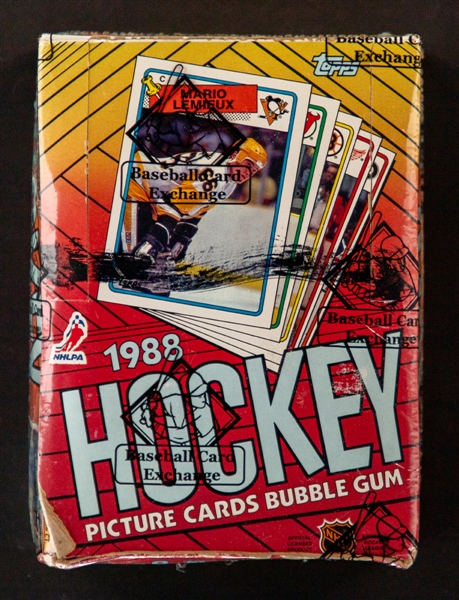 1988-89 Topps Hockey Wax Box (36 Unopened Packs) - BBCE Certified - Brett Hull and Brendan Shanahan Rookie Card Year!