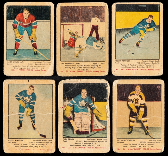 1951-52 Parkhurst Hockey Card Starter Set (45/105) Plus Extras (5)