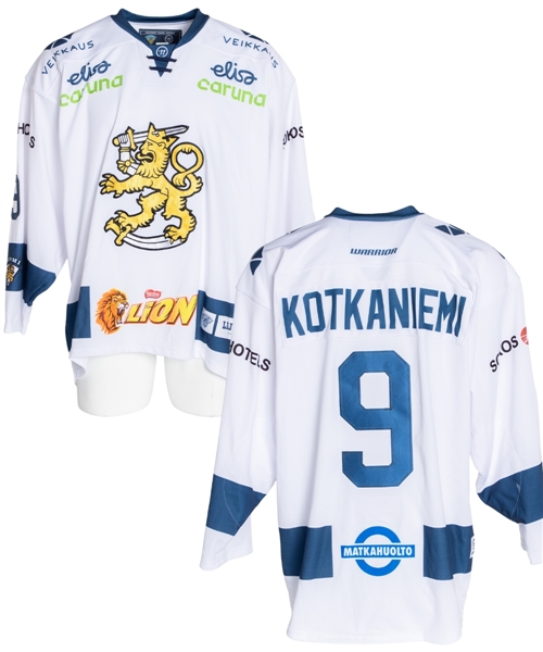 Jesperi Kotkaniemis 2017-18 Team Finland U20 Euro Hockey Tour Game-Worn Jersey with Finnish Ice Hockey Association COA