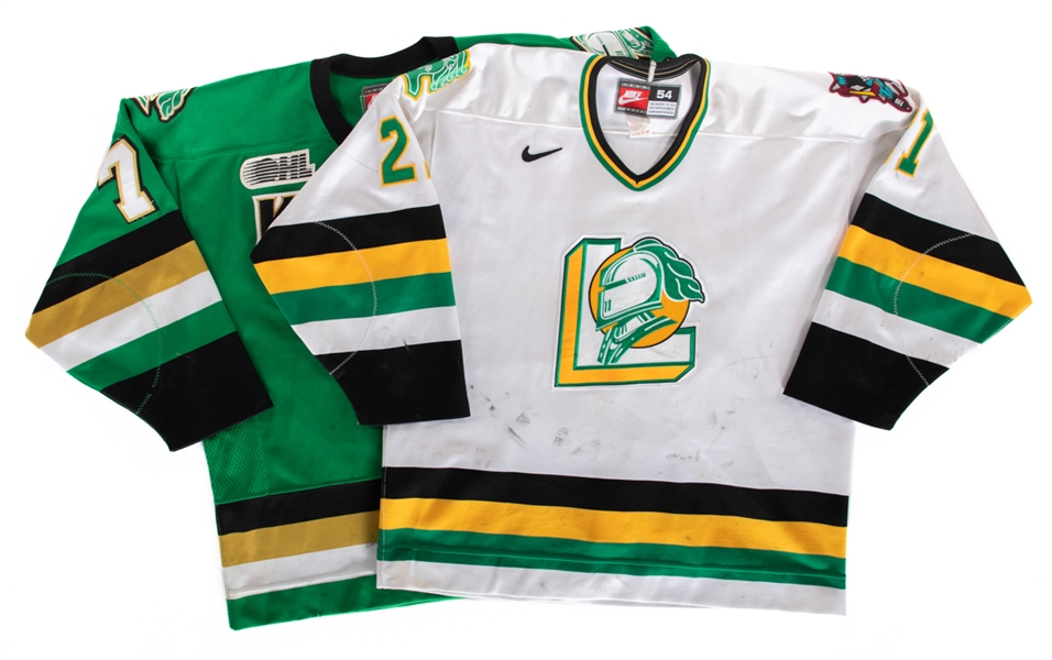 Logan Hunters 2001-02 and Dylan Hunters 2003-04 OHL London Knights Game-Worn Jerseys with Team LOAs - ADDENDUM