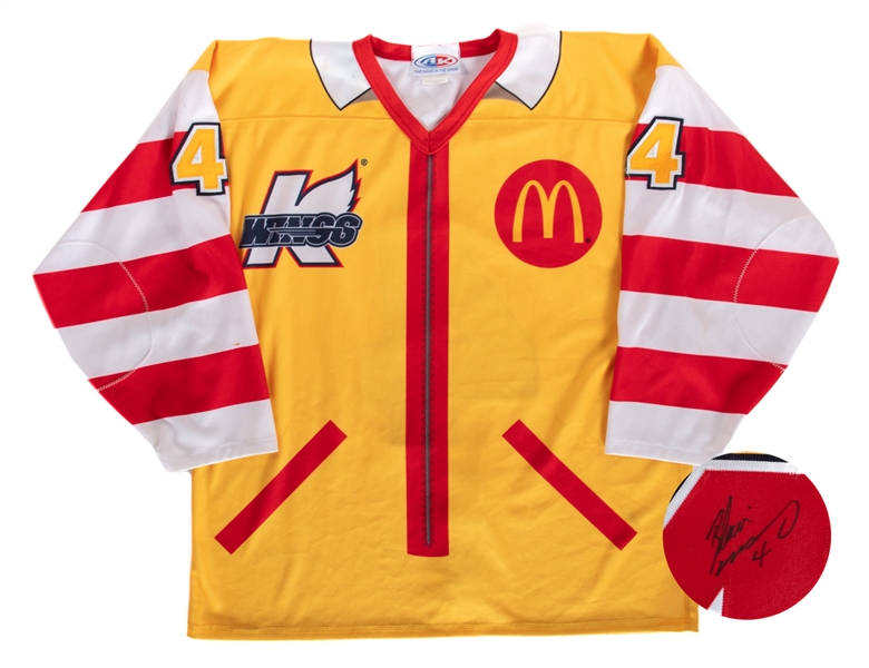 Blair Mannings 2008-09 IHL Kalamazoo Wings "McDonalds Gold Ice Game" Signed Game-Worn Jersey