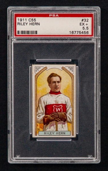 1911-12 Imperial Tobacco C55 Hockey Card #32 HOFer William "Riley" Hern - Graded PSA 5.5