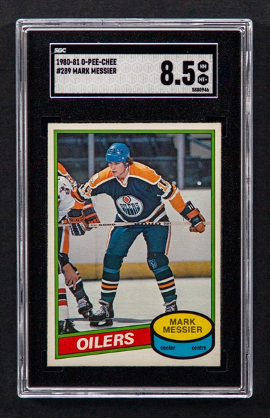 1980-81 O-Pee-Chee Hockey Card #289 HOFer Mark Messier Rookie - Graded SGC 8.5