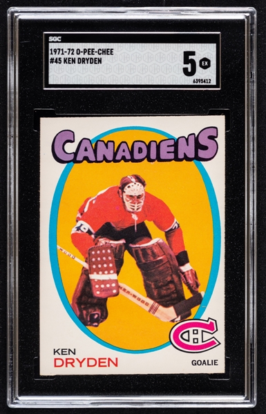 1971-72 O-Pee-Chee Hockey Card #45 HOFer Ken Dryden Rookie - Graded SGC 5