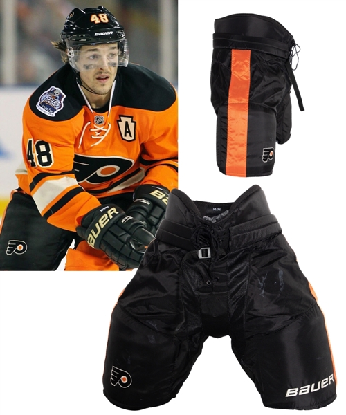 Daniel Brieres 2012 NHL Winter Classic Philadelphia Flyers Game-Worn Bauer Pants with LOA - Photo-Matched!