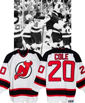 Danton Coles 1994-95 New Jersey Devils Game-Worn Jersey with Team LOA and MeiGray COR - Stanley Cup Championship Season! (Barry Meisel Collection)