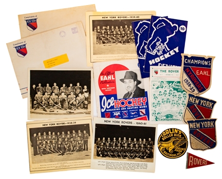 New York Rovers 1937-41 Memorabilia Collection of 14 including Patches, Programs and Team Photos (Barry Meisel Collection)