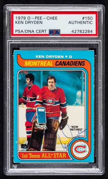 1979-80 O-Pee-Chee Signed Hockey Card #150 HOFer Ken Dryden (PSA/DNA Certified Authentic Autograph) 